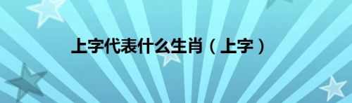 上字代表什么生肖（上字）