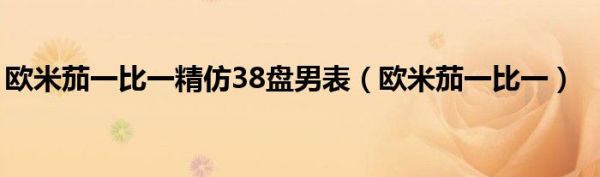 欧米茄一比一精仿38盘男表（欧米茄一比一）