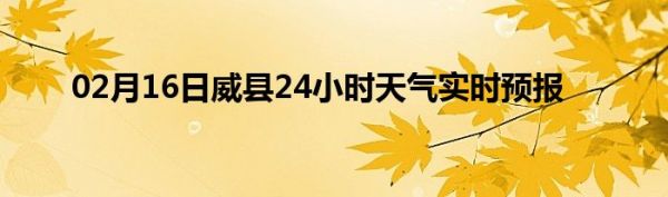 02月16日威县24小时天气实时预报